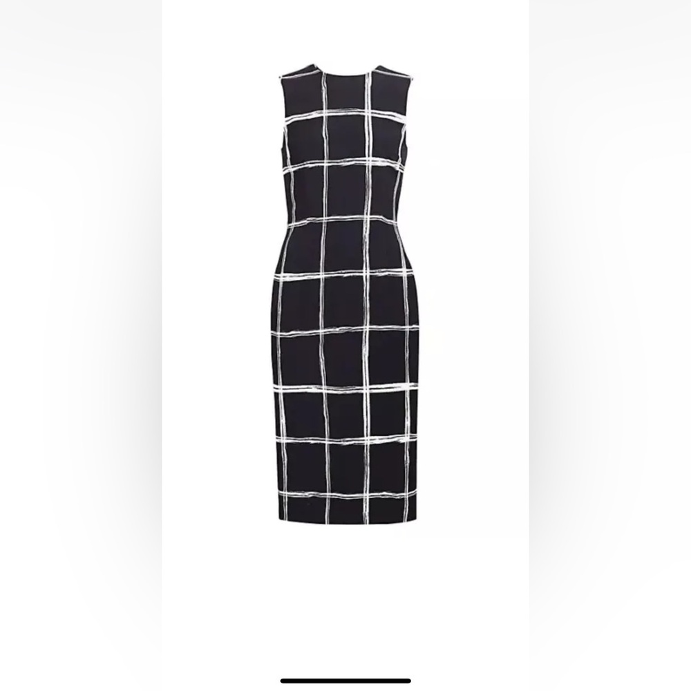 Black and White Checkered Dress Jason WU Windowpane Stretch-Crepe Sheath Dress